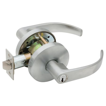 Falcon Grade 2 Storeroom Cylindrical Lock, Key in Lever Cylinder, Quantum Lever, Small Rose, Satin Chrome W581PD SRQ 626